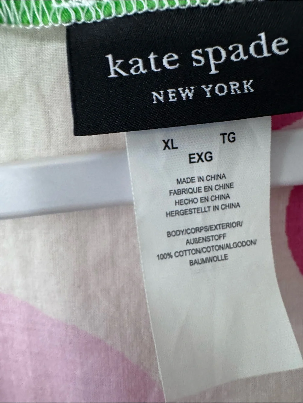 Kate Spade New York Floral Beach Cover Up Caftan Tunic XL 100% Cotton